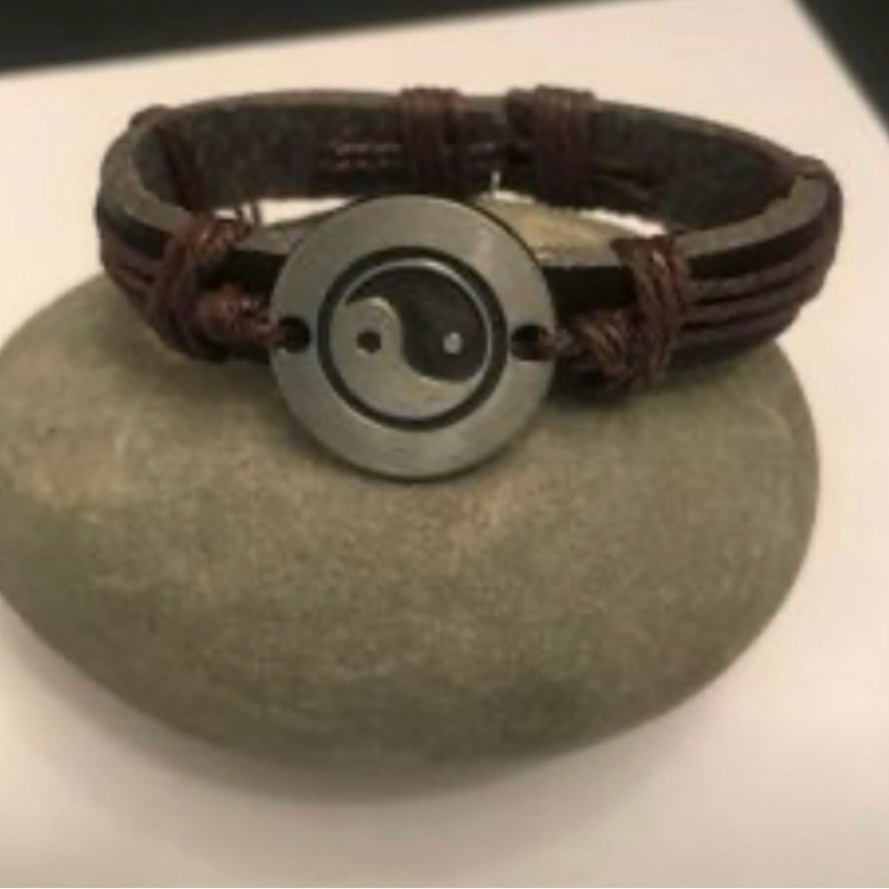 Yin Yang Leather Bracelet